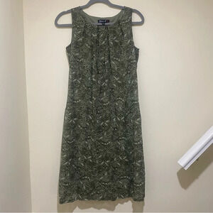 Women’s Vintage Nina K 90’s Green Floral  Midi Length Tank Top Dress Size Small